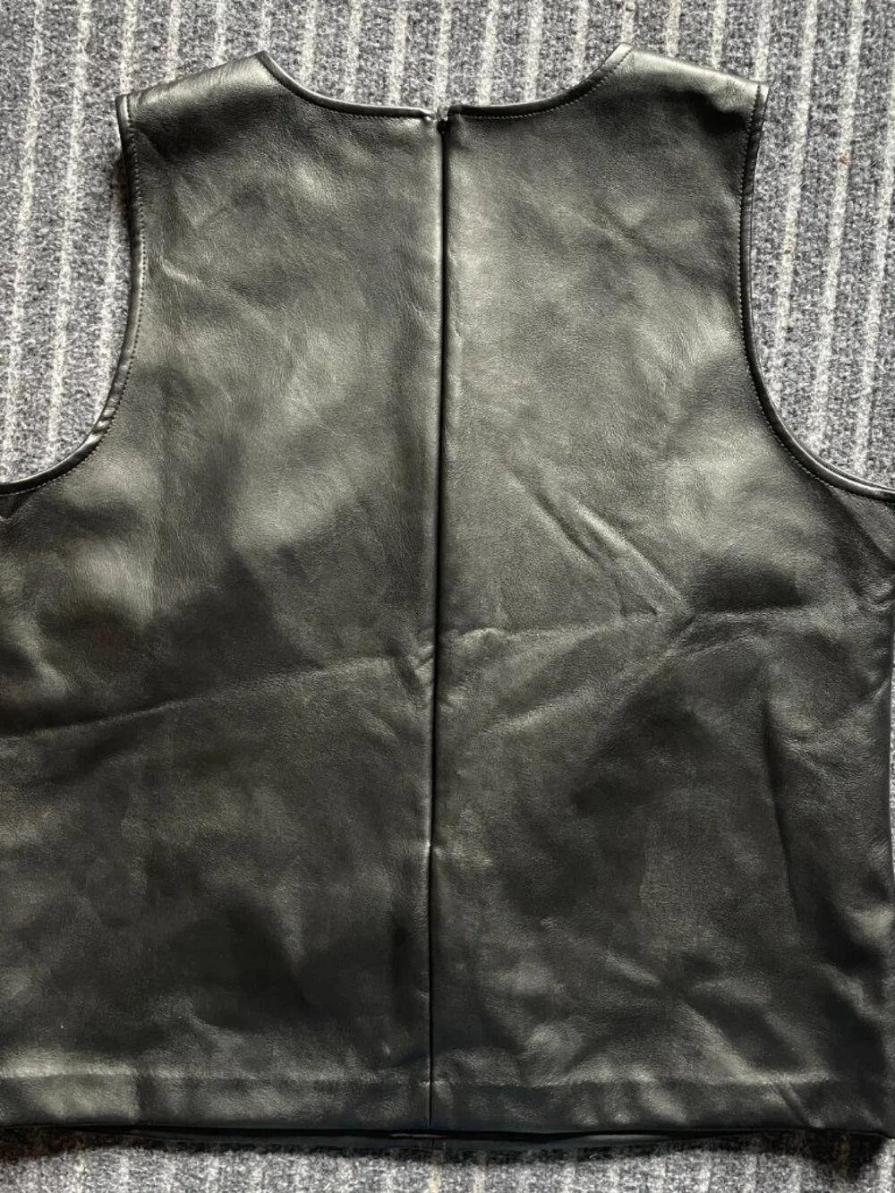 J. Crew Faux Leather Tank Top Size M, Fully Lined, Zip Back - Picture 5 of 7